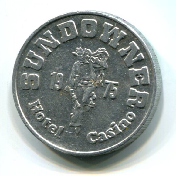1975 Sundowner Hotel & Casino Reno, NV Aluminum Free Play Slot Token (b289-4) - Picture 1 of 2